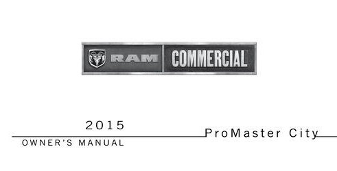 2015 RAM Promaster City Owner's Manual