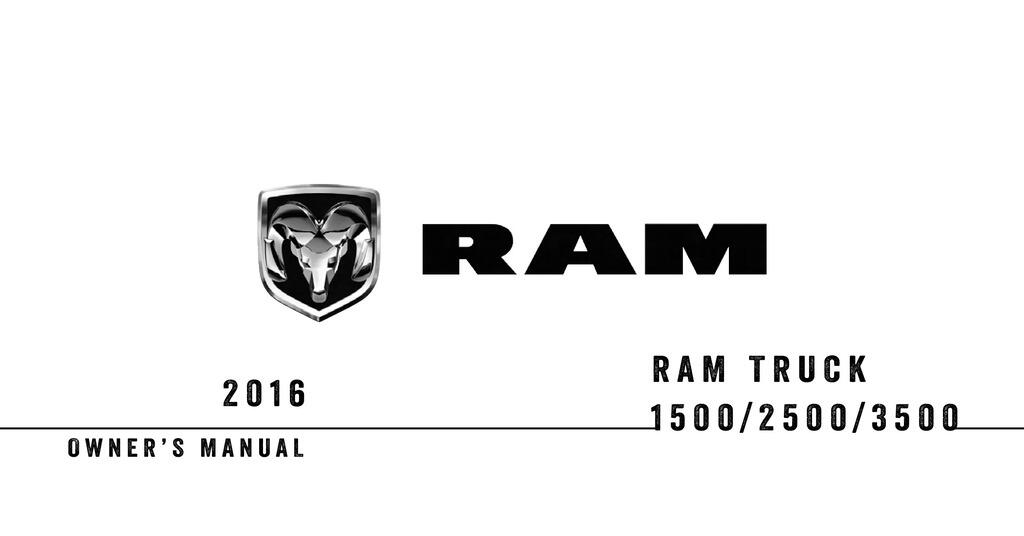 2016 RAM 1500/2500/3500 Owner's Manual