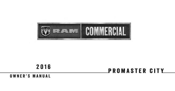 2016 RAM Promaster City Owner's Manual