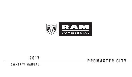 2017 RAM Promaster City Owner's Manual