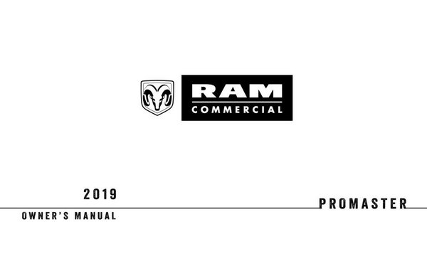 2019 RAM Promaster Owner's Manual