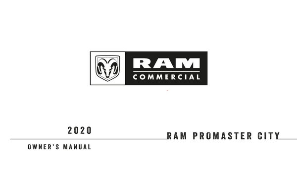 2020 RAM Promaster City Owner's Manual